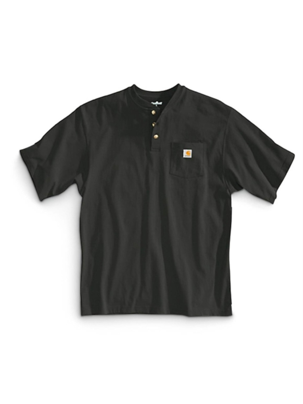Carhartt K84 Men's XL Loose Fit Heavyweight Pocket Henley T-Shirt Black NWT - Picture 1 of 6